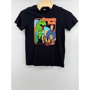 Old Navy Jurassic Park Graphic Tee L Tall Cotton Black Retro Movie T-Shirt Core